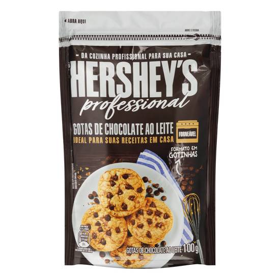 Hershey's gotas de chocolate ao leite para culinária professional (100g)