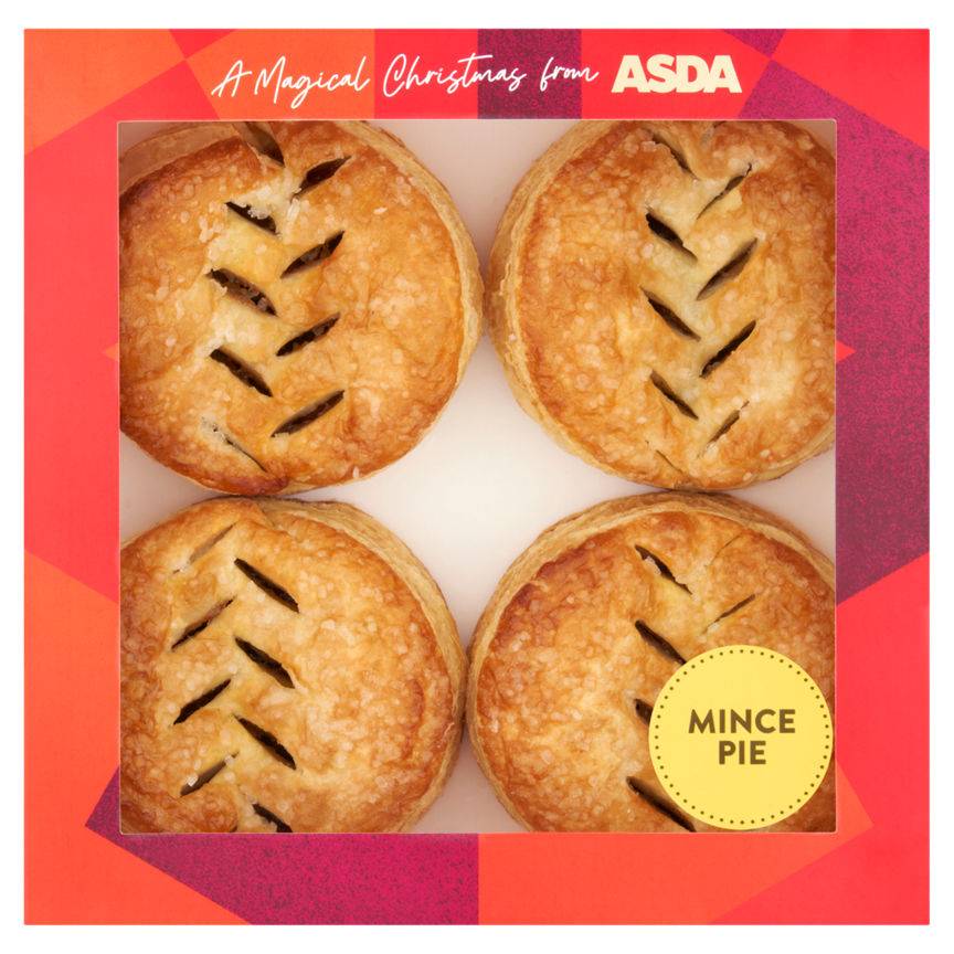 Asda 4 Puff Pastry Mince Pies 276g