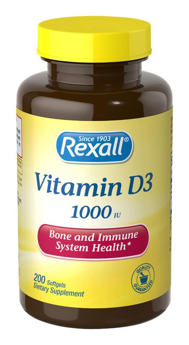 Rexall Vitamin D3 1000 Iu Softgels 200 Ct
