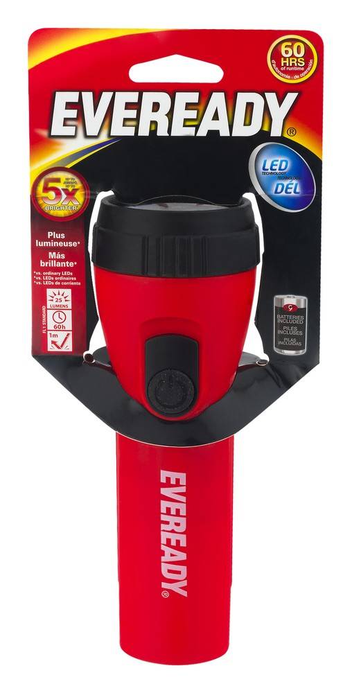 Eveready Economy LED Flashlight, Red