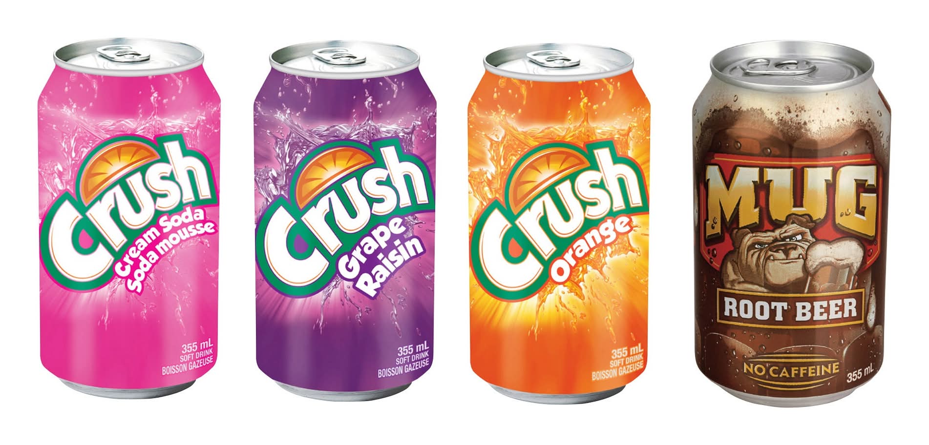 Crush - Boisson Gazeuse Saveurs Variétes 355 Ml Paquet De 32 / Crush Rainbow Pack 355 Ml 32-Pack