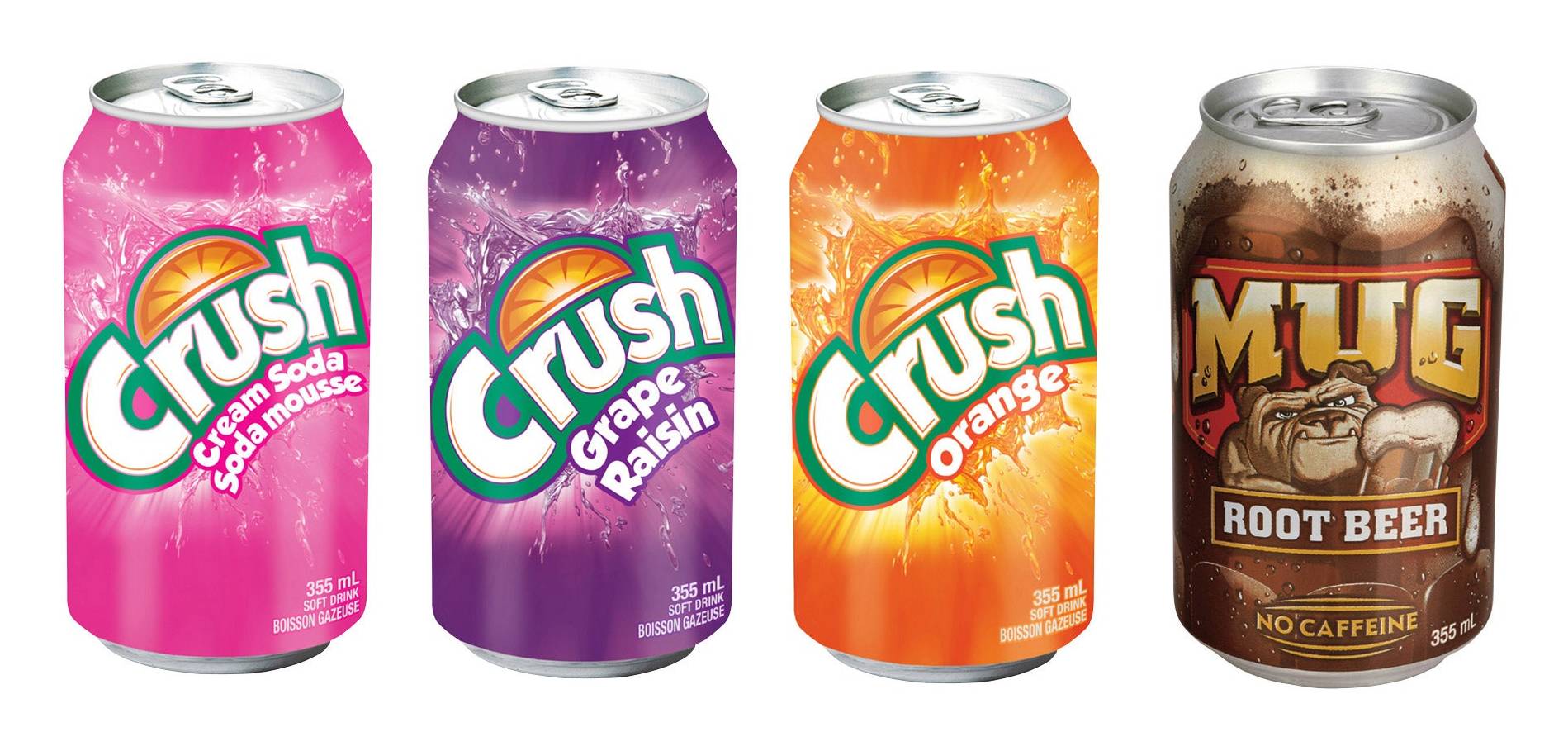 Crush - Boisson Gazeuse Saveurs Variétes 355 Ml Paquet De 32 / Crush Rainbow Pack 355 Ml 32-Pack