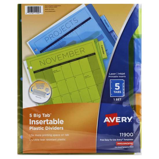 Avery Insertable Plastic Dividers