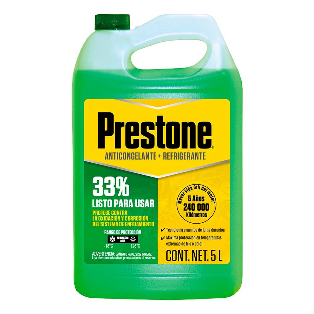 Prestone anticongelante 33% verde (bidón 5 l)