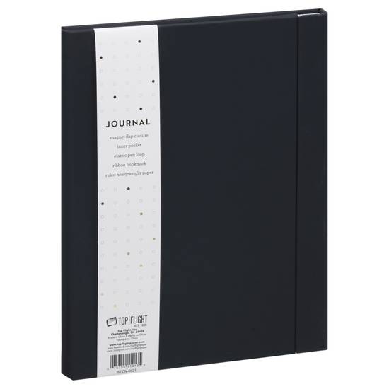 Top Flight Black Stacked Cube Leatherette Journal