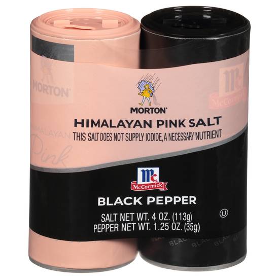 Morton Himalayan Pink Salt & Mccormick Black Pepper