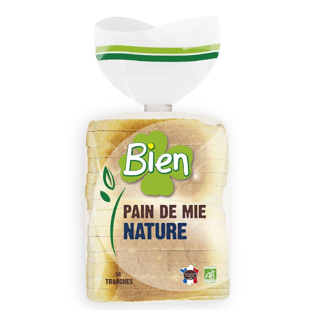 Pain de mie nature grande tranche 500g - BIEN - BIO