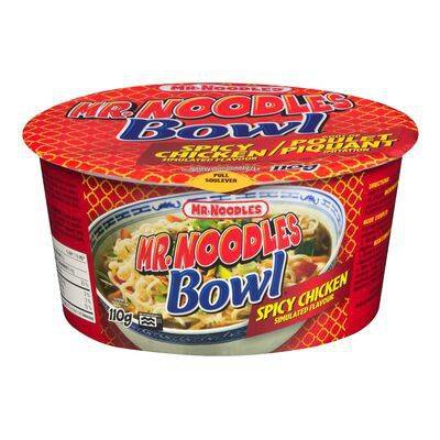 Mr. noodles nouilles dans un bol au poulet épicé (110 g) - noodles in a bowl spicy chicken (110 g)