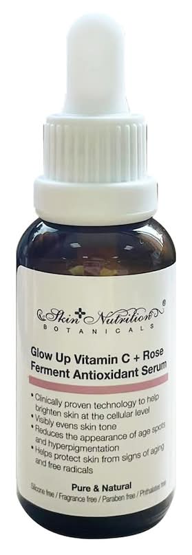Skin Nutrients Glow Up Vitamin C + Rose Ferment Antioxidant Serum, 1 oz. Bottle