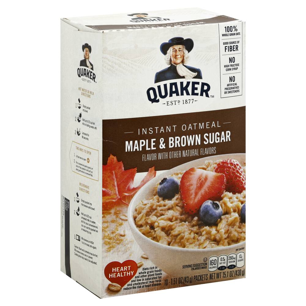 Quaker Instant Oatmeal (maple-brown sugar)