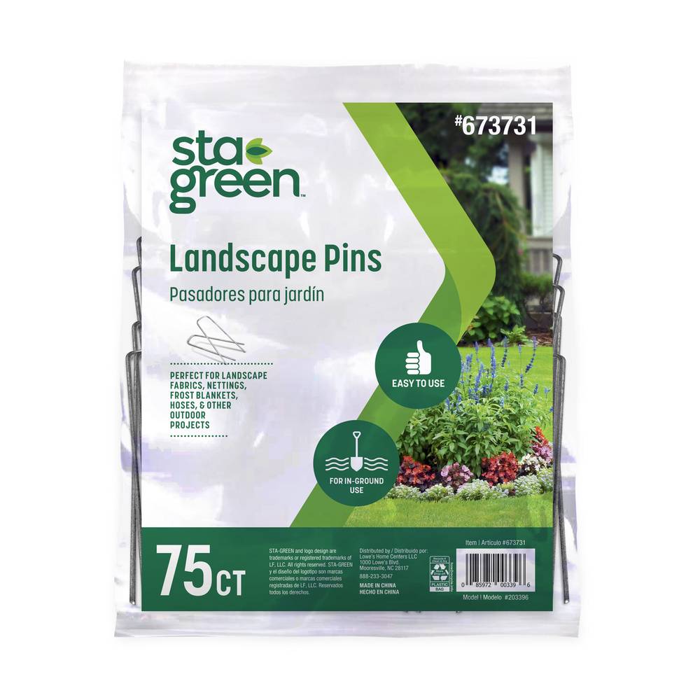 Sta-Green 75-Pack 4-in Metal Landscape Fabric Pins | 203396