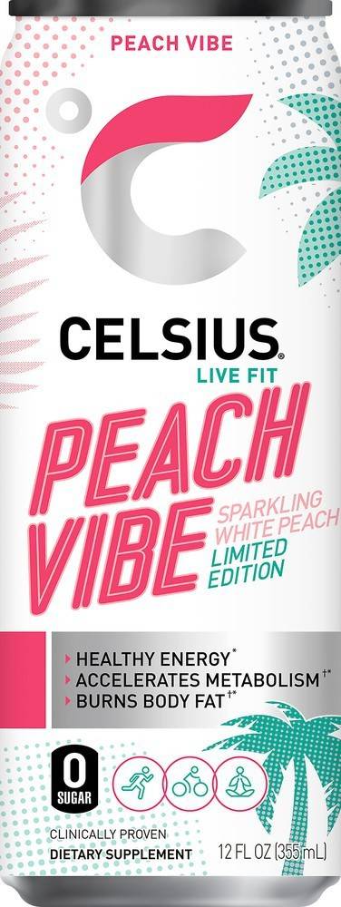 Celsius Sparkling Drink Peach Vibe (12 oz)