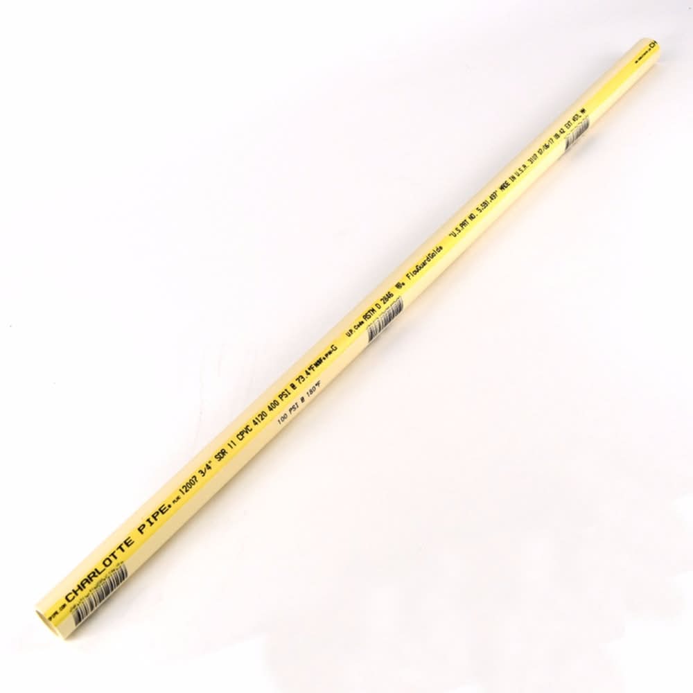 Charlotte Pipe Flowguard Gold Cts Cpvc Cpvc Pipe 3/4 In. D X 10 Ft. L Plain End 100 Psi