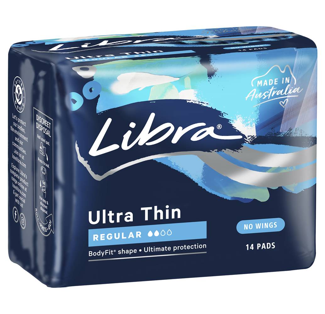 Libra Ultra Thin Regular Sanitary Pads, Women (14 pack)