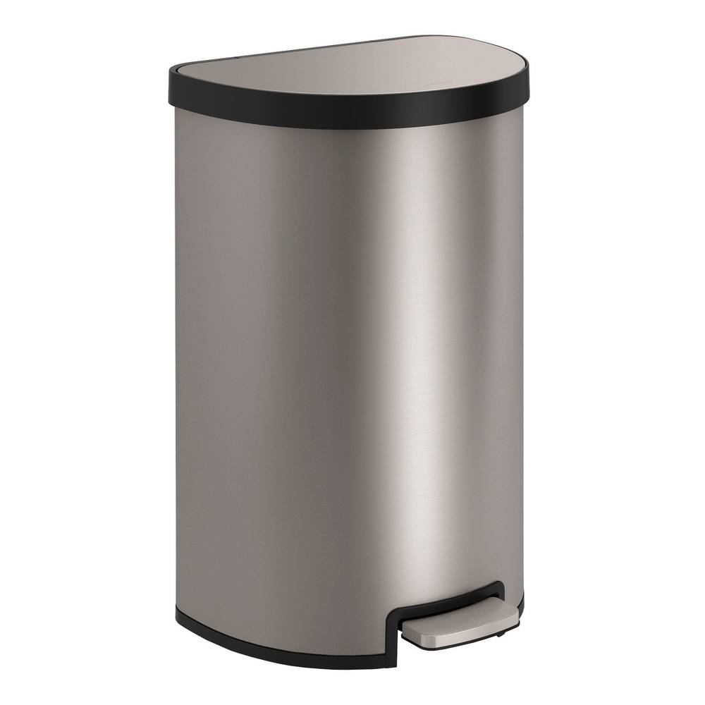 Kohler 45L Semi-Round Step Trash Can, Stainless Steel