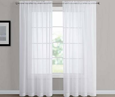 Real Living Sheer Rod Pocket Curtain Panel (white )