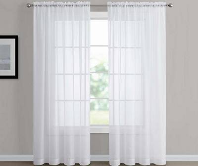 Real Living Sheer Rod Pocket Curtain Panel, White