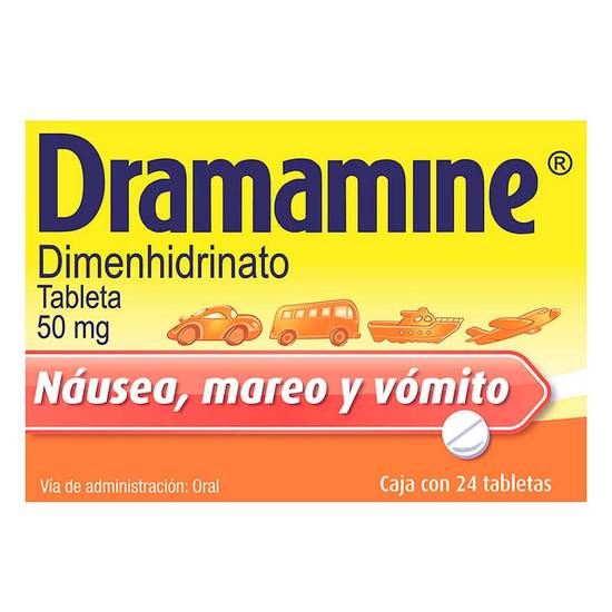 Johnson & johnson dramamine dimenhidrinato tableta 50 mg (24 piezas)