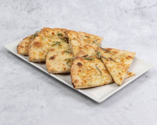 STONE-BAKED GARLIC FLATBREAD WITH CHEESE (V)
