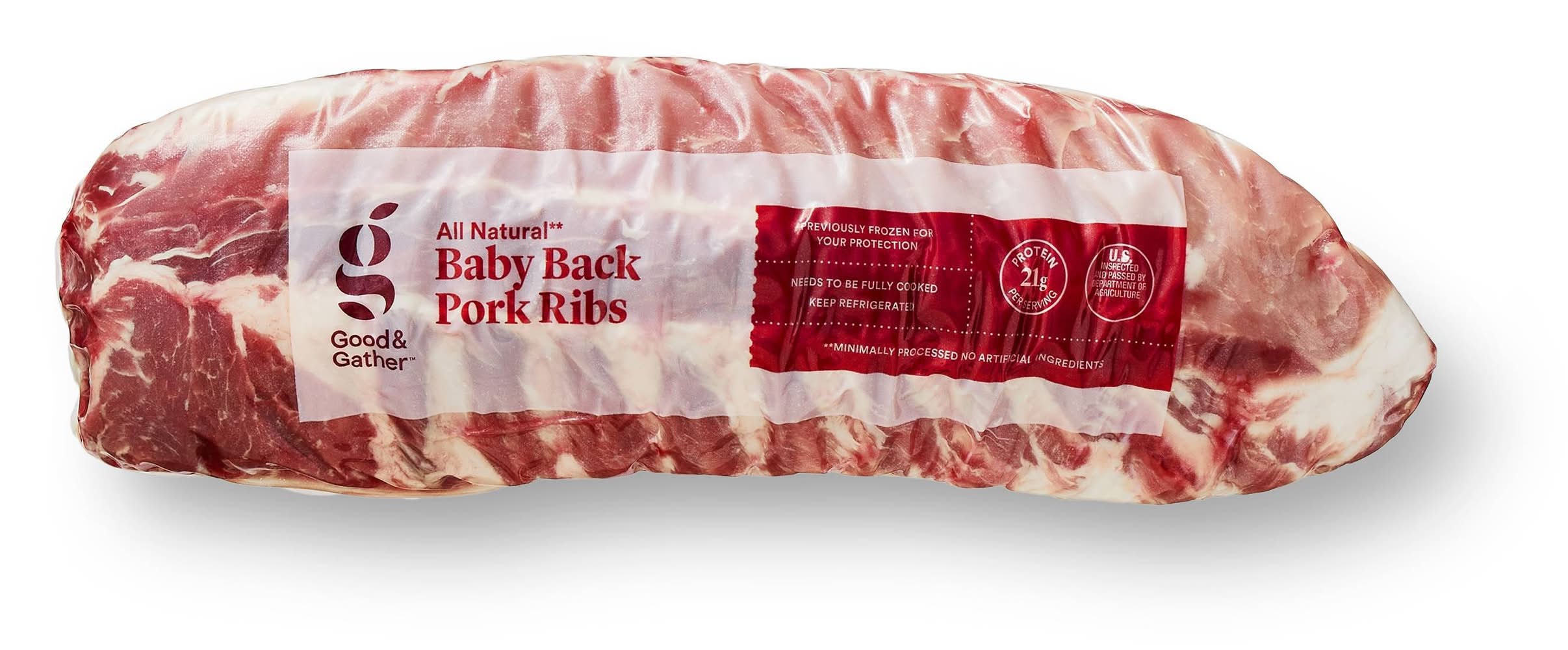 Baby Back Pork Ribs - 3.02-4.02 lbs - price per lb - Good & Gather™