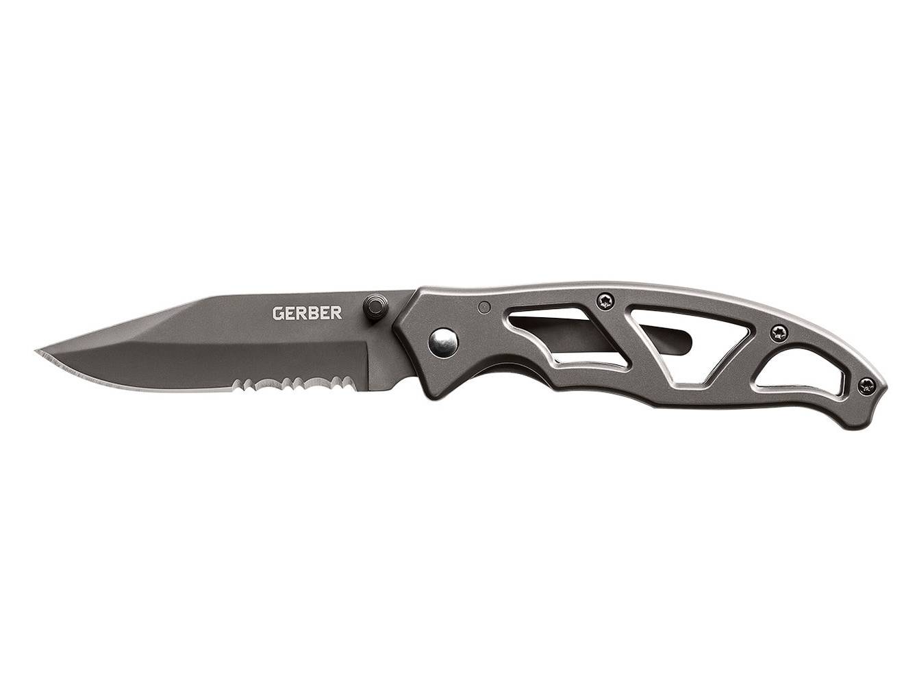 Gerber 3.01-in High Carbon Stainless Steel Clip Point Serrated Edge Pocket Knife | 31-003149LN