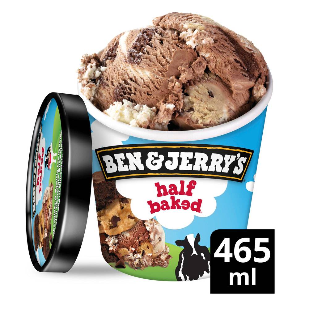 Ben & Jerry's Half Baked Chocolate and Vanilla Ice Cream Tub 465ml