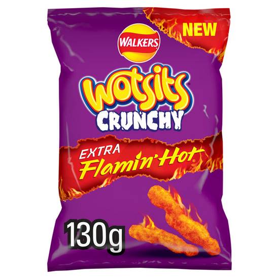 Wotsits Crunchy Extra Flamin' Hot Sharing Bag Crisps 130g