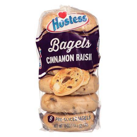 Hostess Pre-Sliced Cinnamon Raisin Bagels