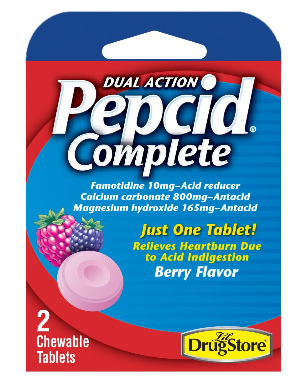 Pepcid Complete Dual Action Chewable Tablets, Berry (2 ct)
