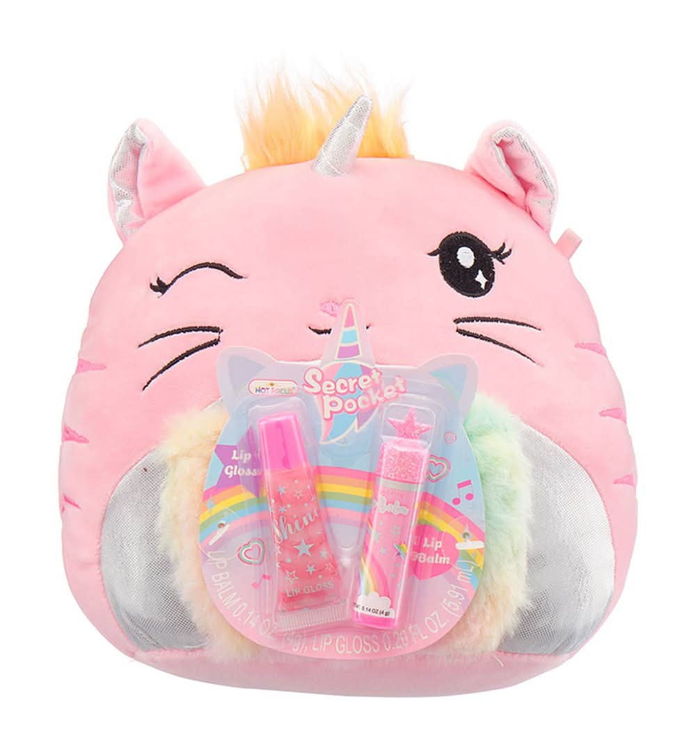 Caticorn Huggy Squeeze With Secret Pocket With Lip Gloss & Lip Balm