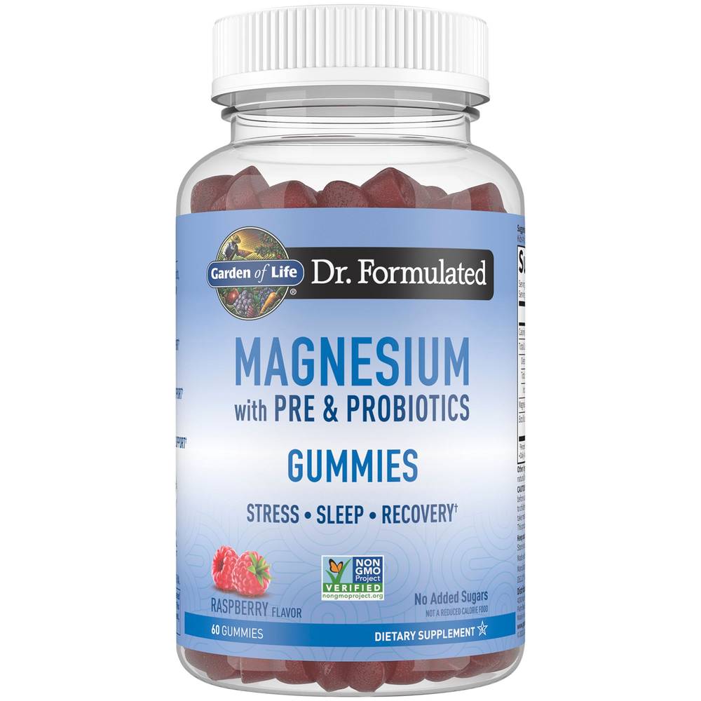 Garden of Life Dr. Formulated Magnesium Gummies With Pre & Probiotics, Raspberry (60 ct)