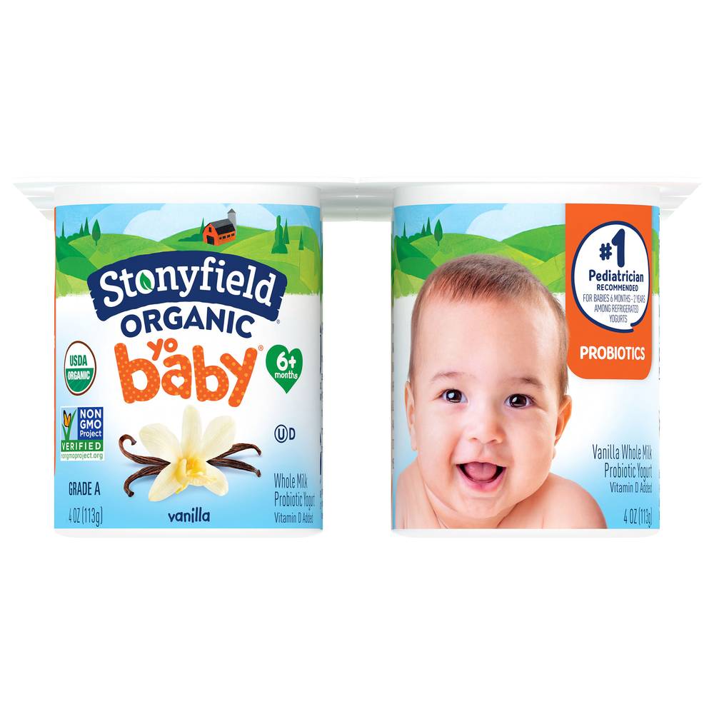 Stonyfield Organic Whole Milk 6+ Months Vanilla Yogurt (6 ct)