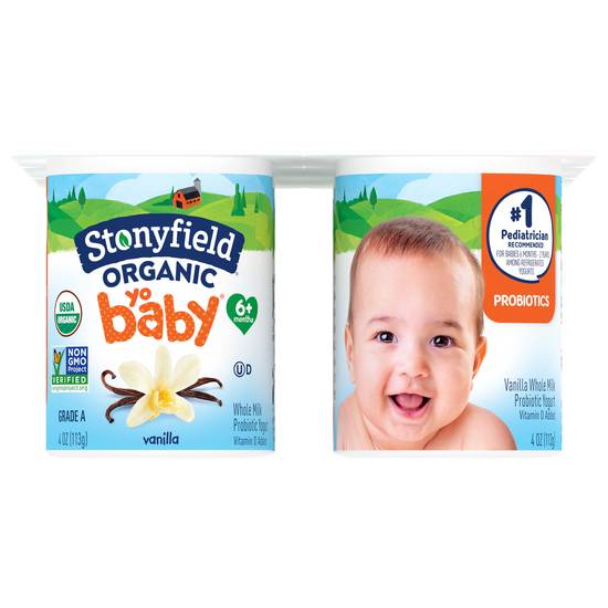 Stonyfield Organic Whole Milk 6+ Months Vanilla Yogurt (6 ct)