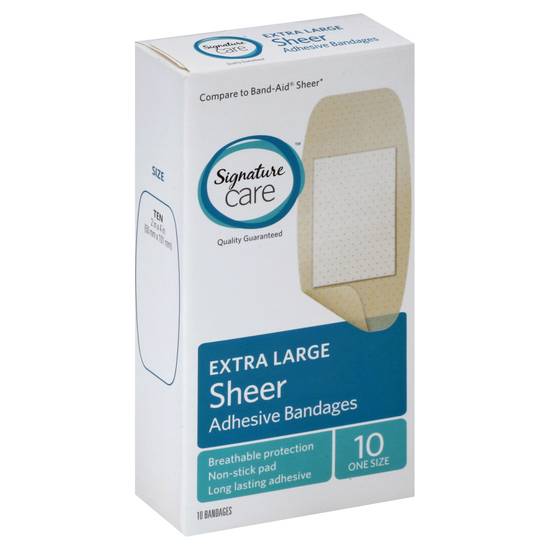Signature Care Extra Large Sheer Adhesive Bandages