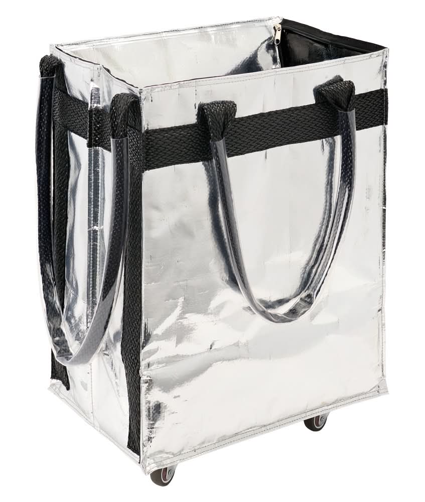 LS LIVE IN STYLE Foldable Rolling Tote - Silver Metallic