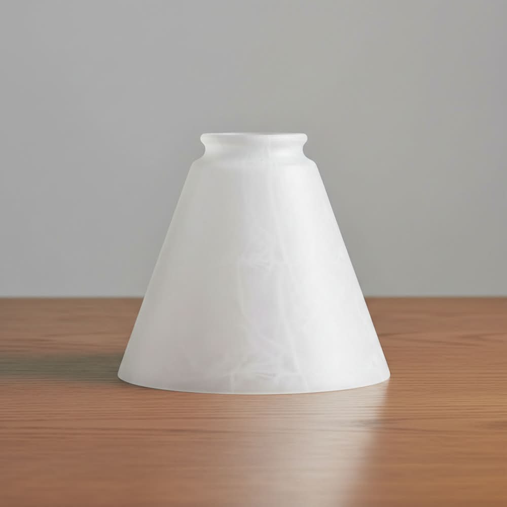 Style Selections 4.25-in x 4.84-in Cone Alabaster Alabaster glass Vanity light shade with 2-1/4-in Fitter (Lip Fitter)