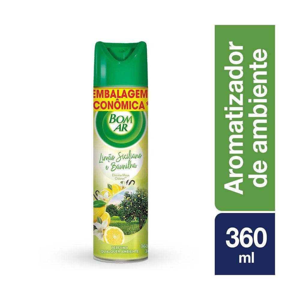 Bom ar aromatizador de ambientes limão siciliano e baunilha (360 ml)