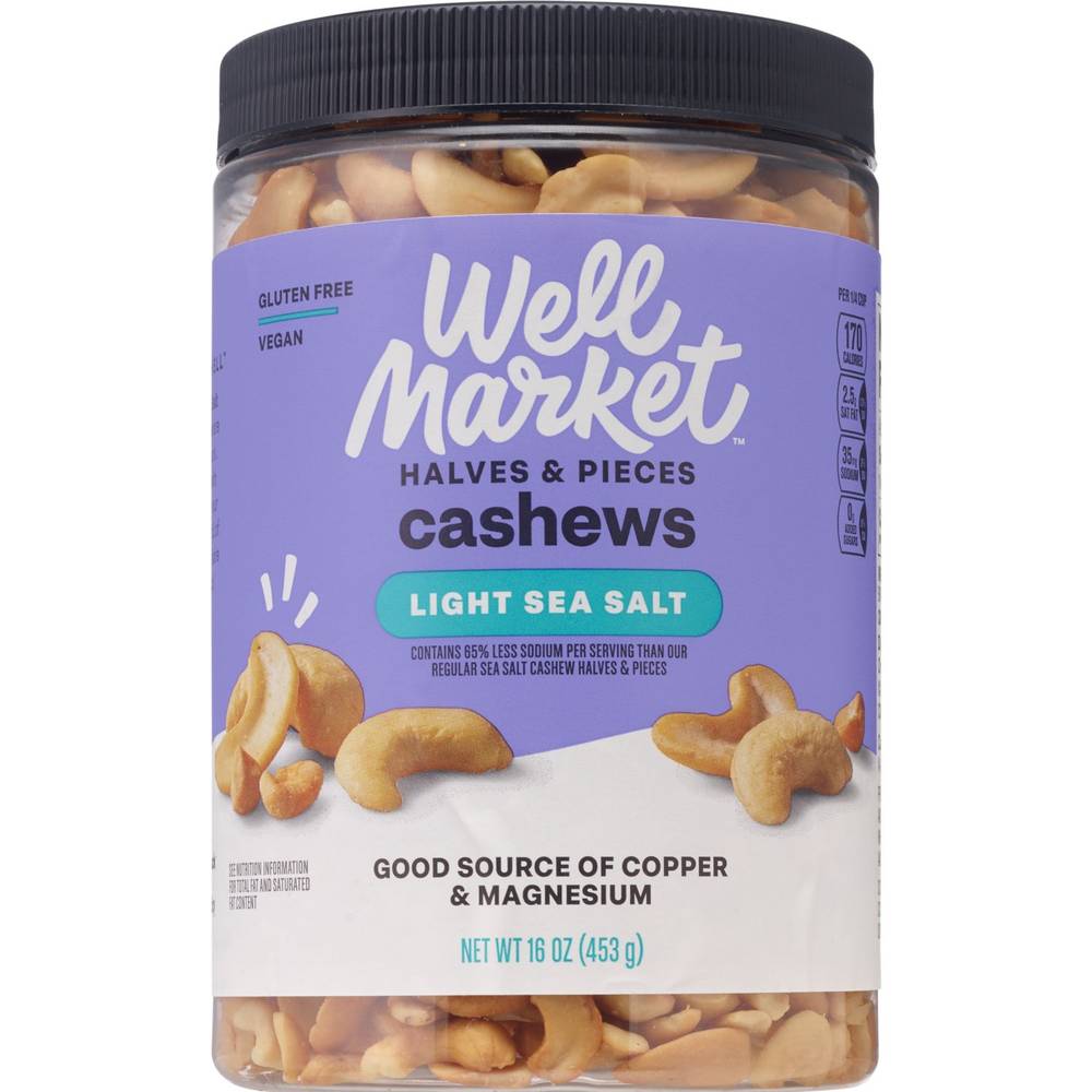 Well Market Cashew Halves & Pieces, Sea Salt (16 oz)