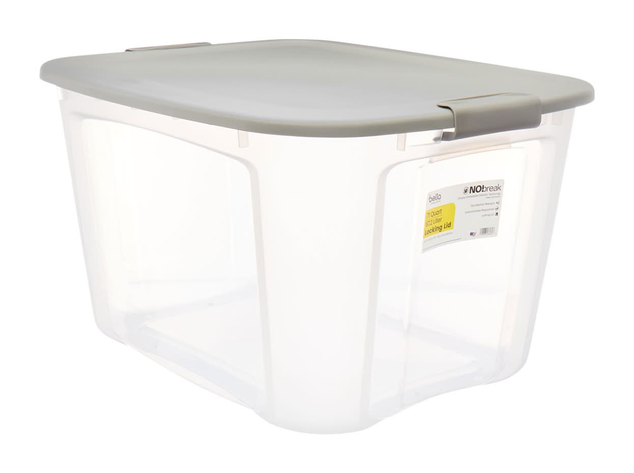 Bella Latching Tote 71 Qt, Clear