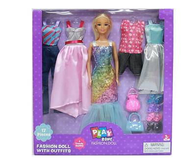 Play Zone Sequin Fashion Doll & Outfit Set Blonde Hair