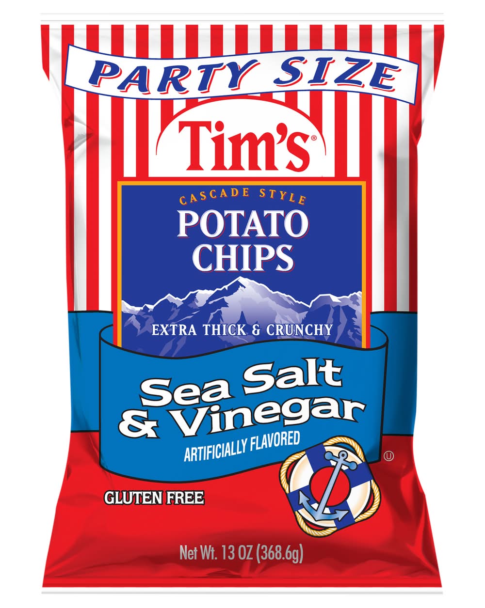 Tim's Sea Salt & Vinegar Party Size Thick & Crunchy Potato Chips (13 oz)
