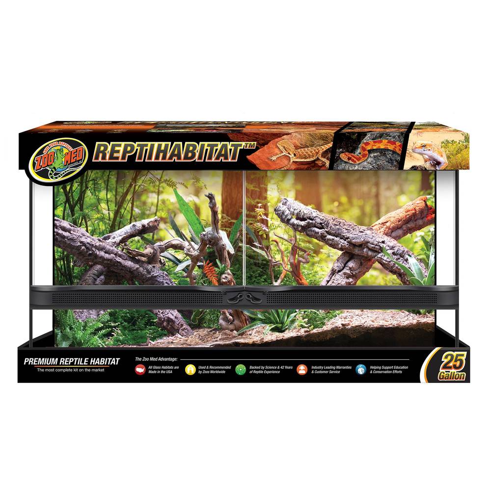 Zoo Med Naturalistic Front Opening Reptile Terrarium (Size: 13.5\"L X 31.5\"W X 17.5\"H)