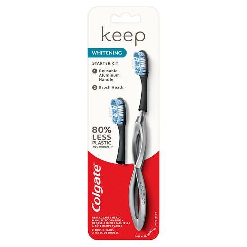 Colgate Keep Manual Toothbrush Whitening Starter Kit Silver - 1.0 ea