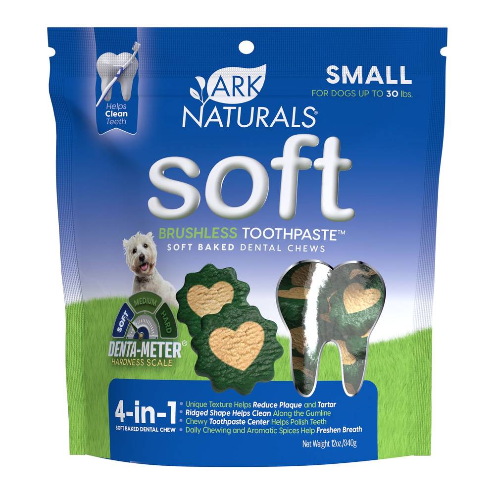 Ark Naturals Soft Brushless Toothpaste Small Dog Dental Chew Treats (Size: 12 Count)