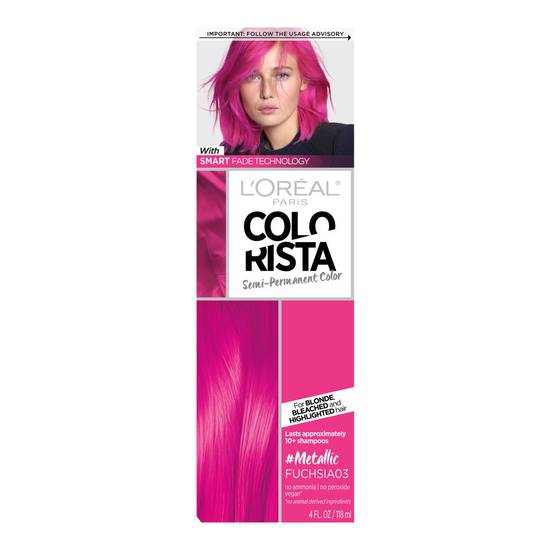 L'Oreal Paris Colorista Semi-Permanent Hair Color - Bleached, #Metallic Pink, 4 fl oz