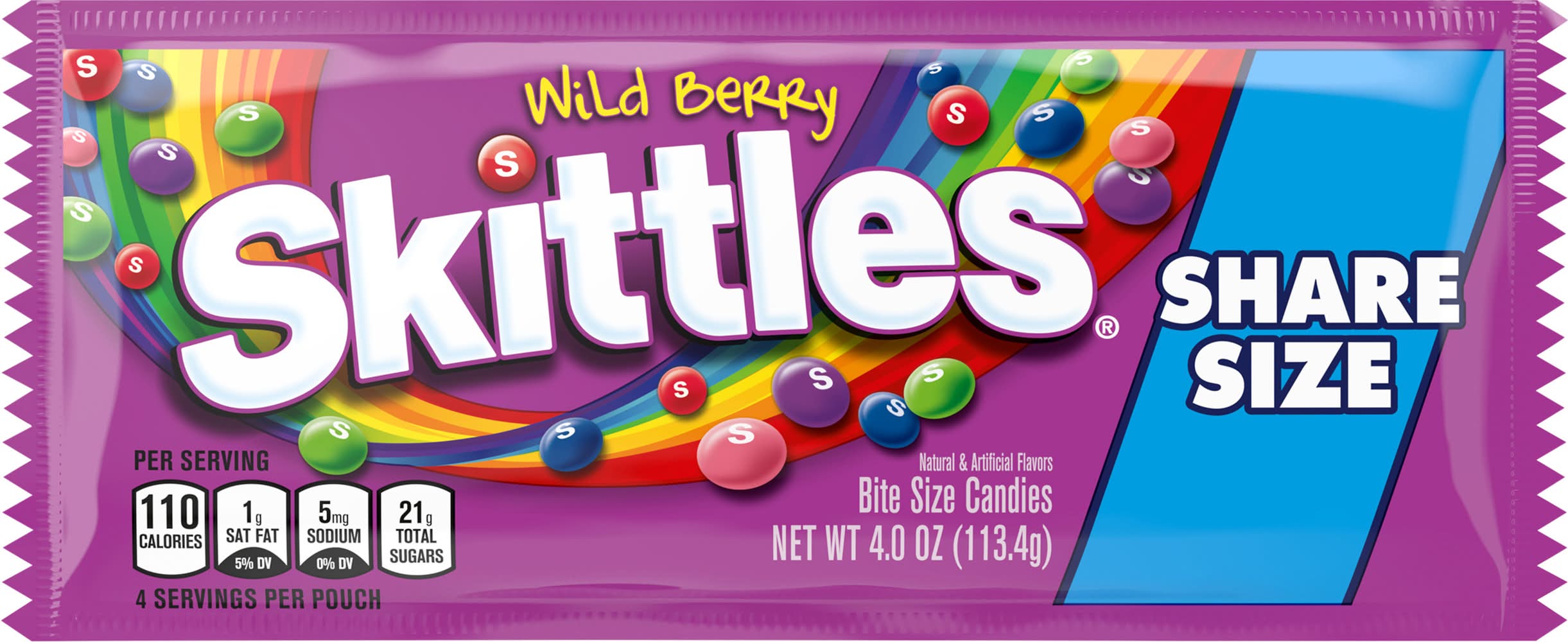 Skittles Share Size Chewy Candies, Wild Berry (4 oz)