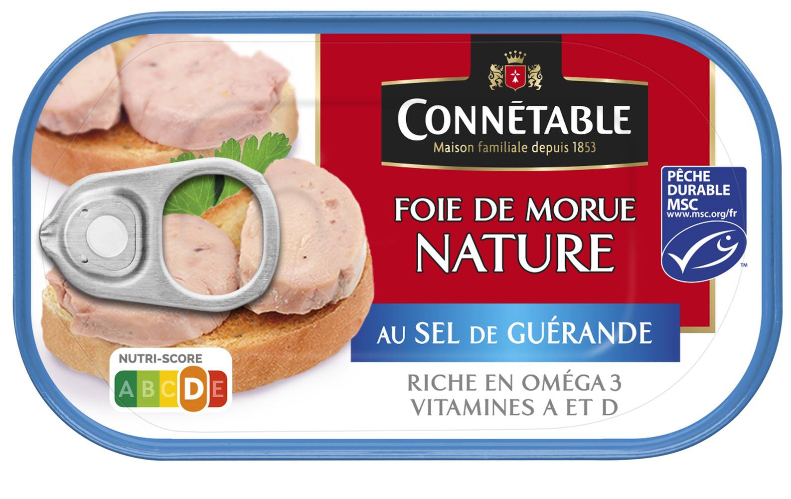 Connétable - Foie de morue nature au sel de Guérande