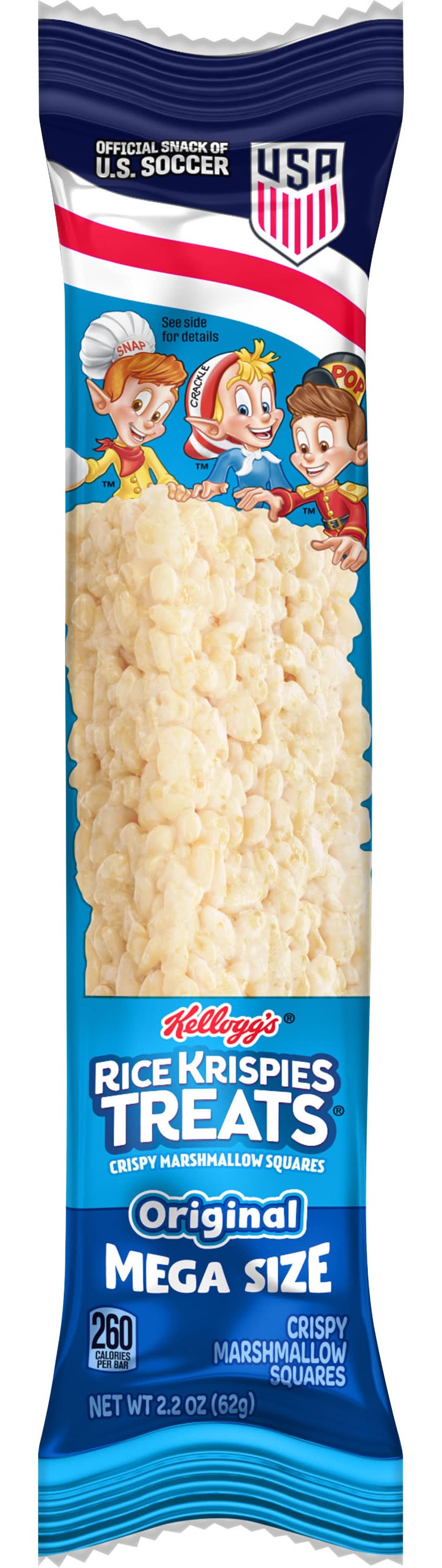 Rice Krispies Treats Crispy Marshmallow Squares Original Mega Size Snack Bar (2.2 oz)
