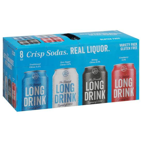 The Long Drink Company Variety Flavors Crisp Sodas (8 ct, 12 oz)