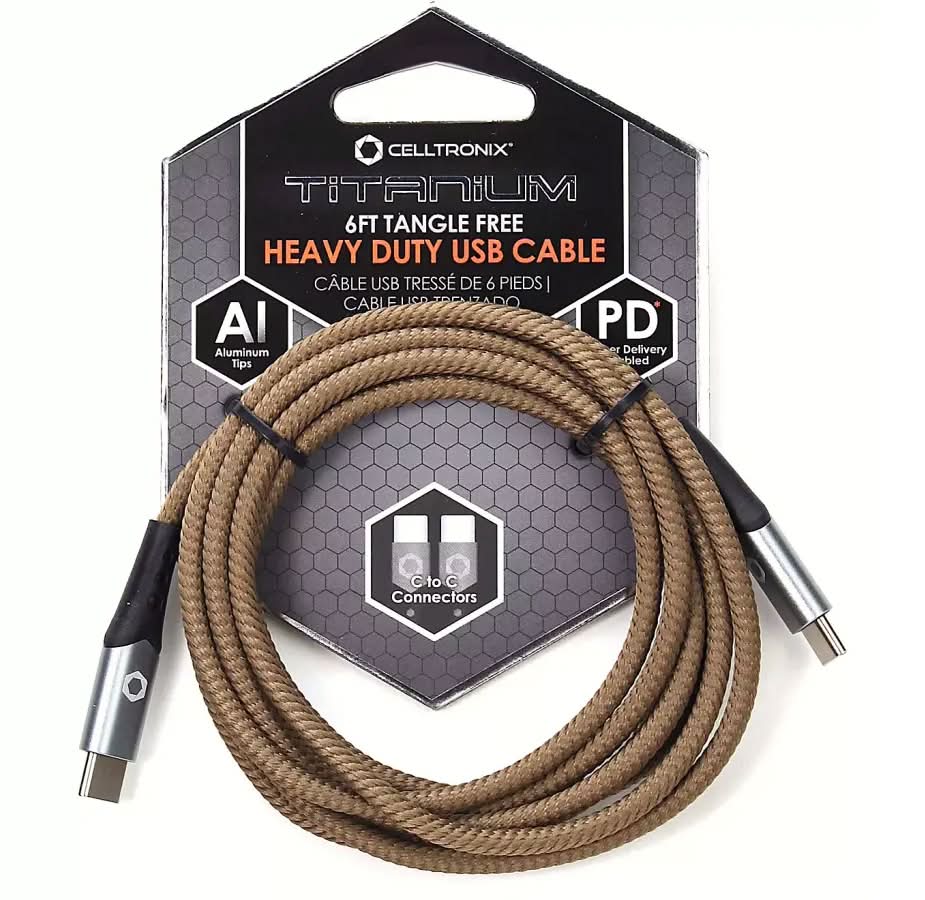 Celltronix Titanium Heavy Duty Type C-Type C Cable